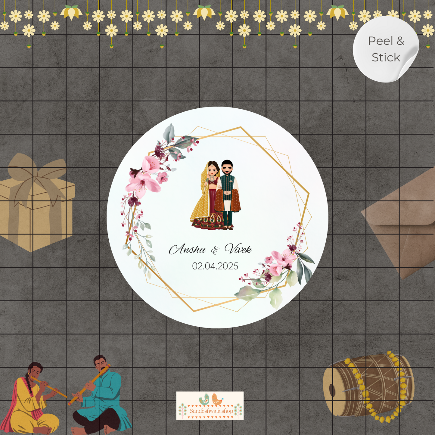 Loving Couple Wedding Sticker