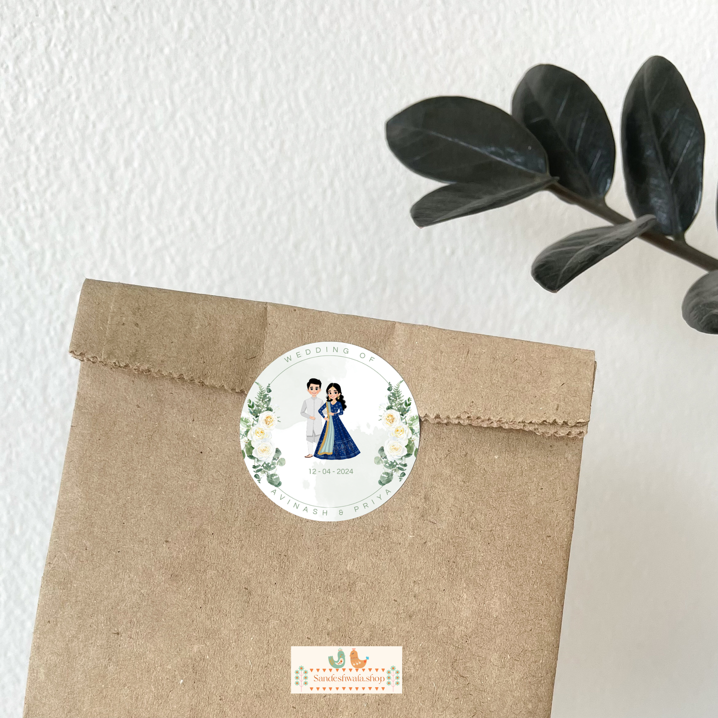 Romantic Blue Wedding Sticker