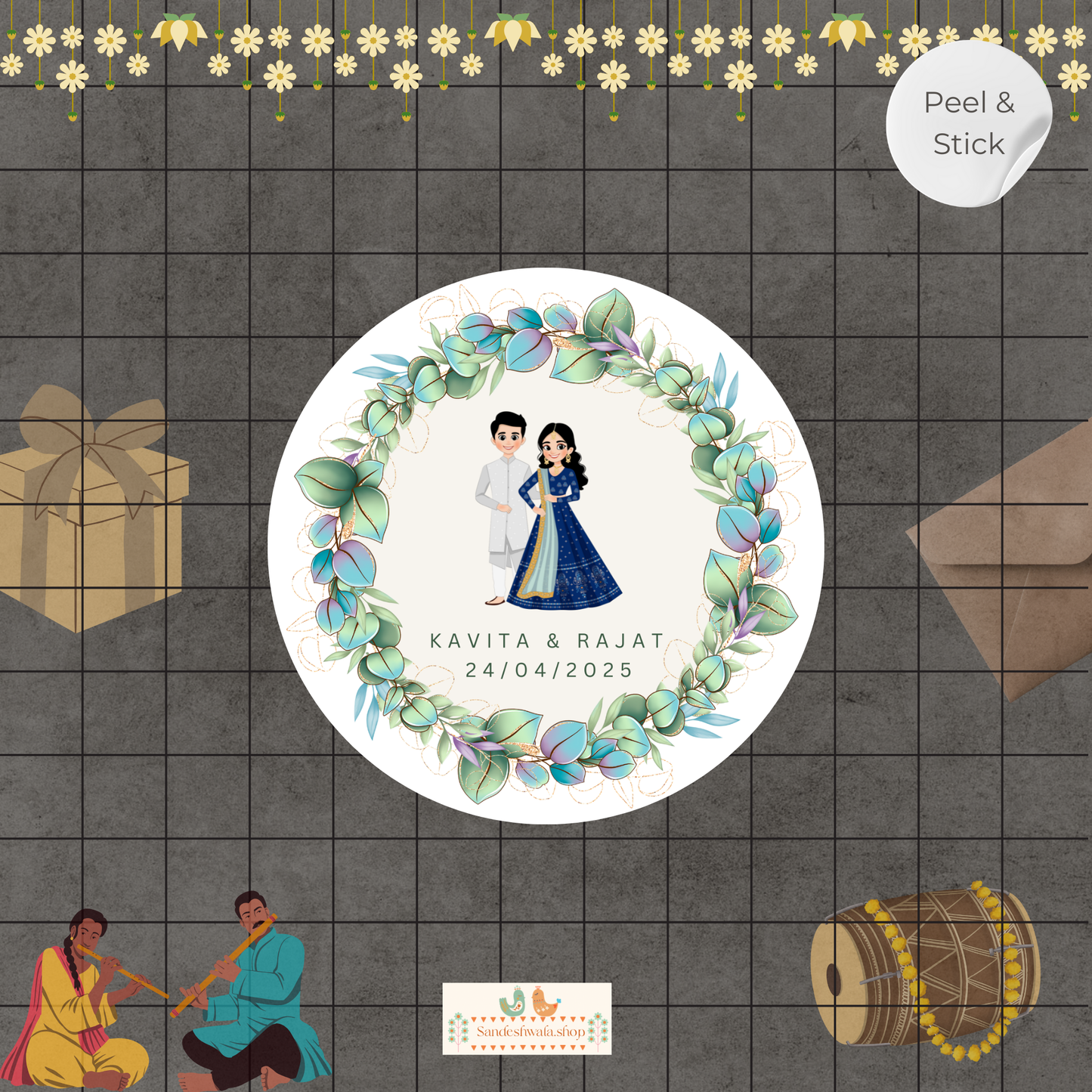 Bonding Loop Couple Wedding Sticker