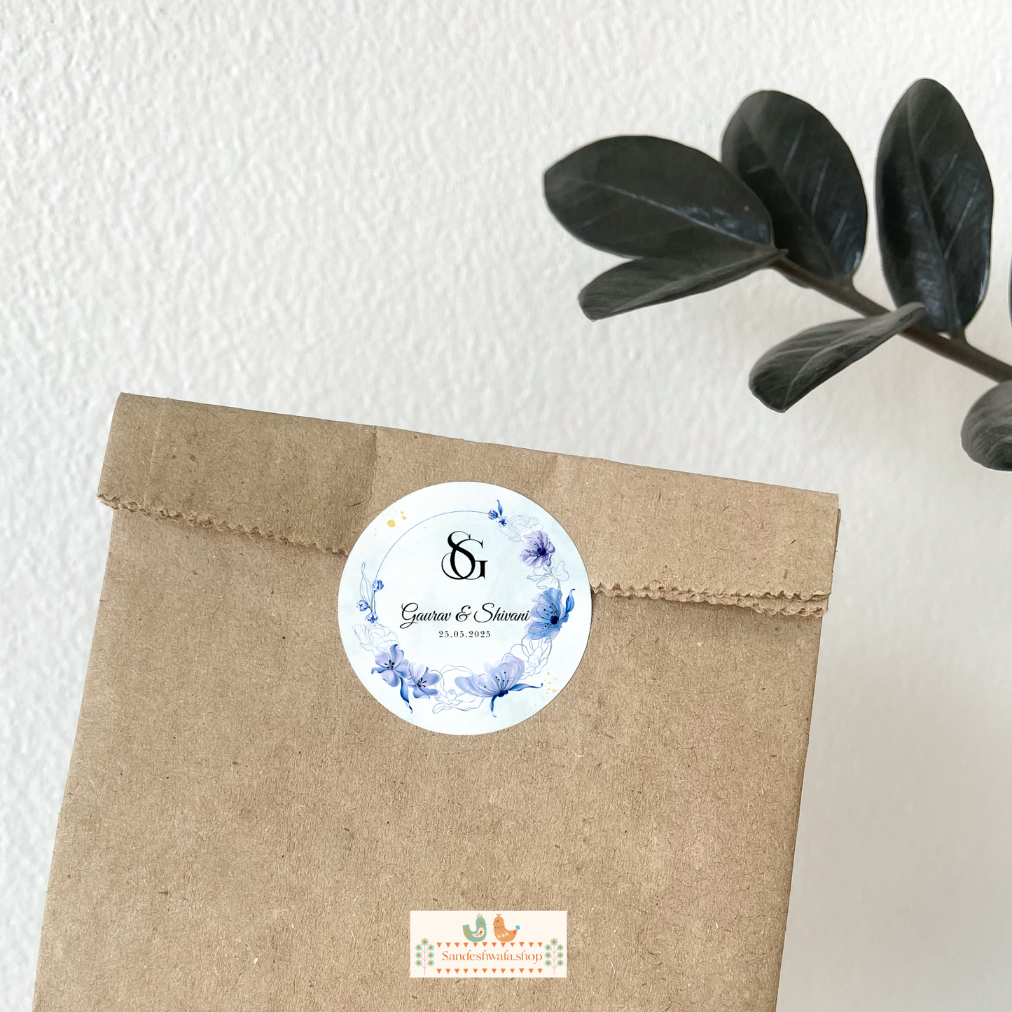 Butterfly Blue Wedding Sticker