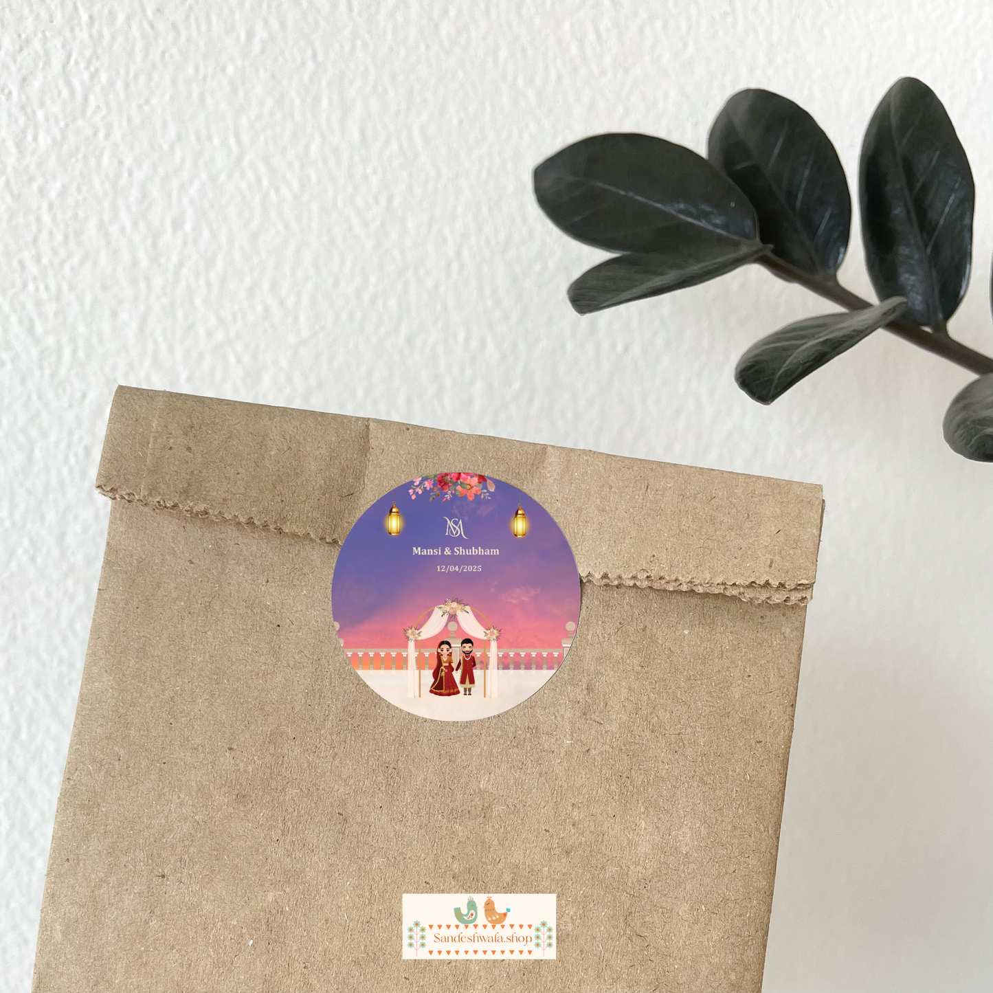Adorable Couple Wedding Sticker