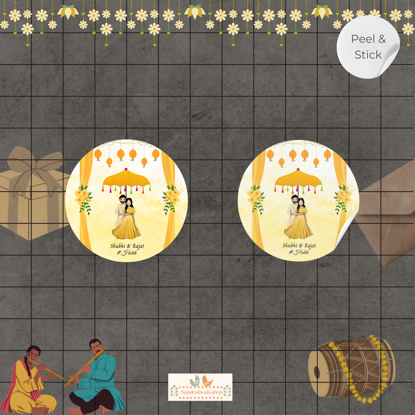 Love Birds Haldi Wedding Sticker