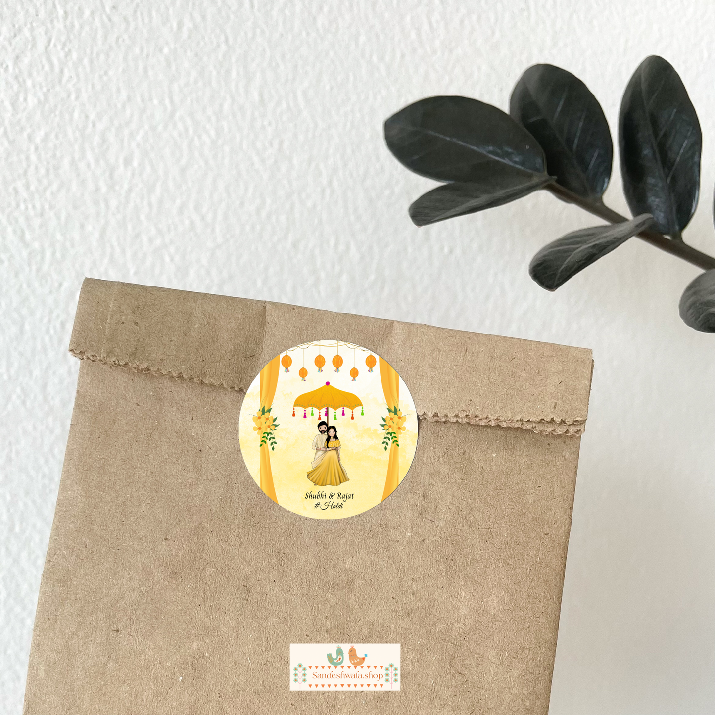 Love Birds Haldi Wedding Sticker
