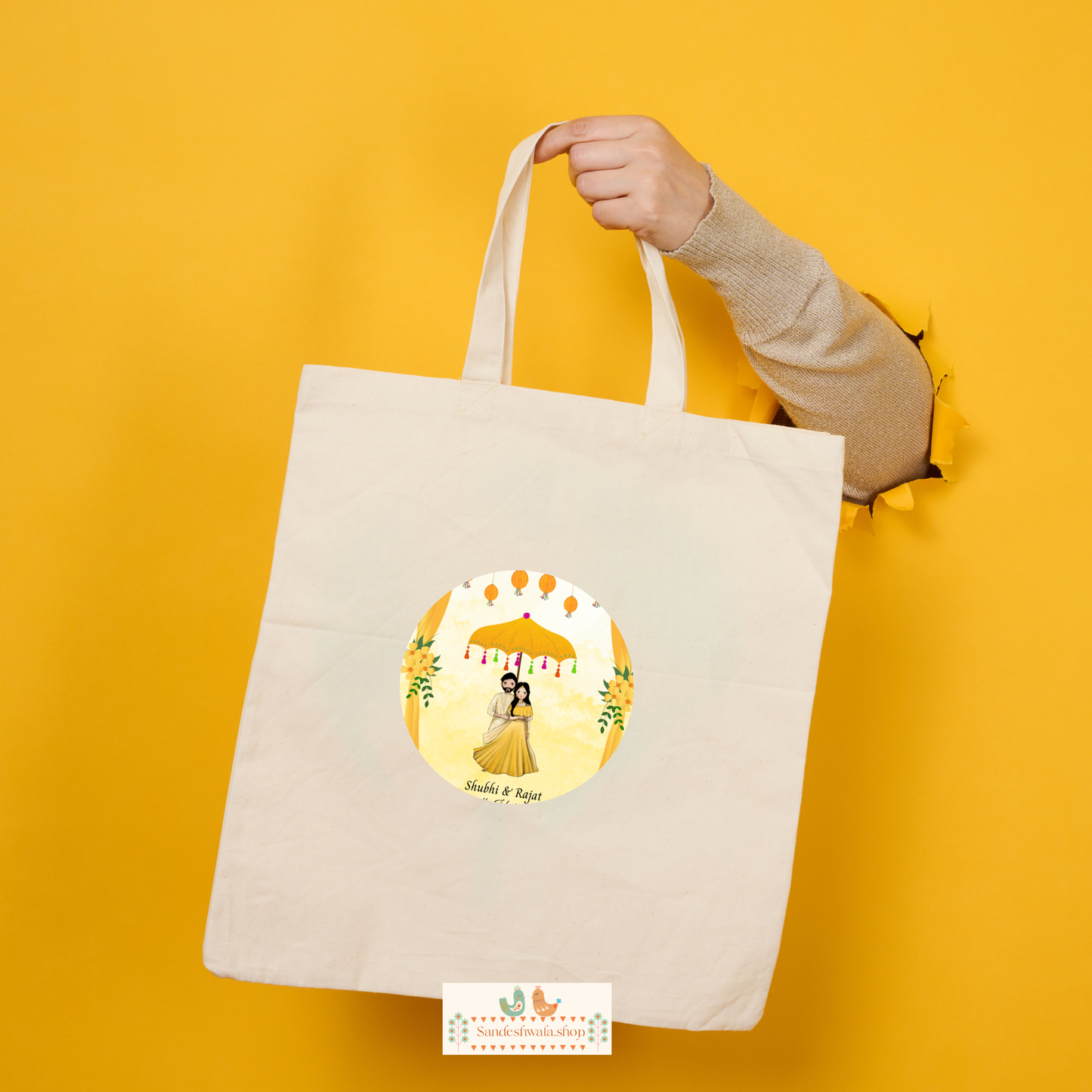 Love Birds Haldi Wedding Sticker