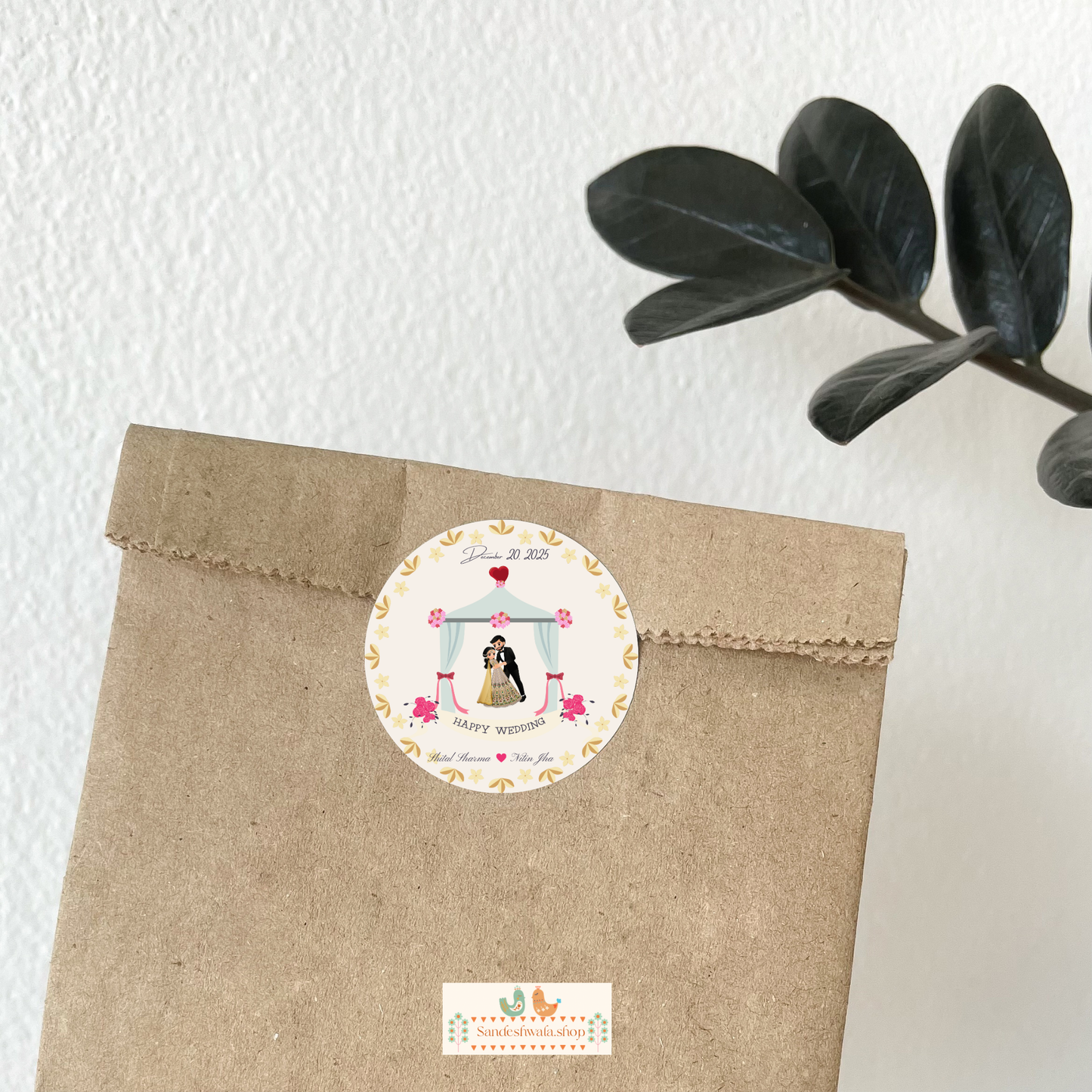 Romantic Couple Wedding Sticker