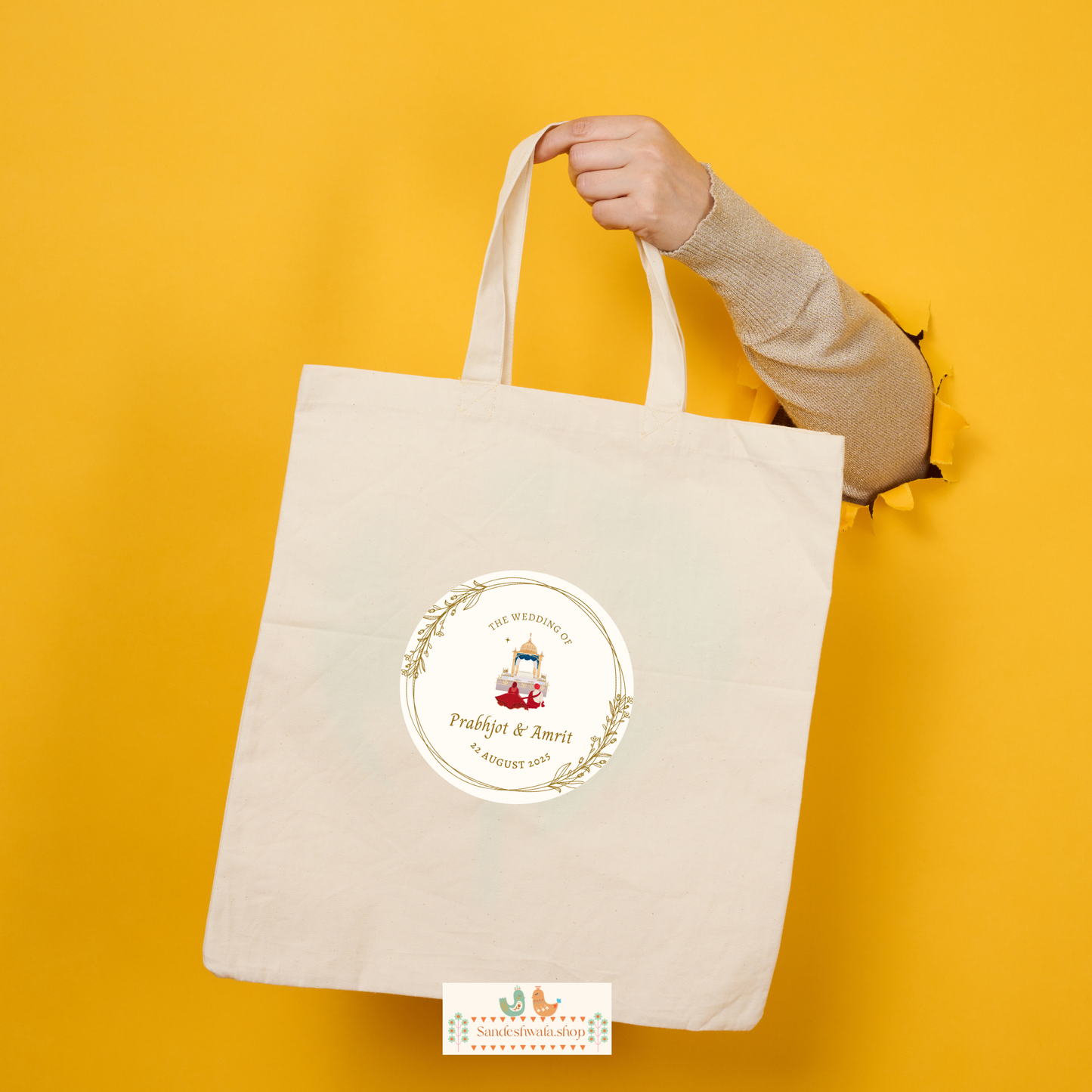 Adorable Punjabi Couple Wedding Sticker