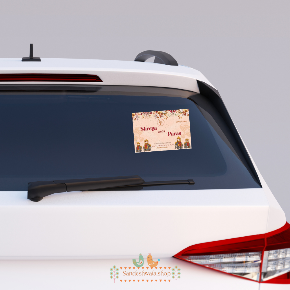 Royal Elephant Wedding Car Sticker