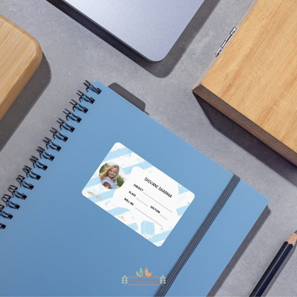 Blue Sky School Name Sticker