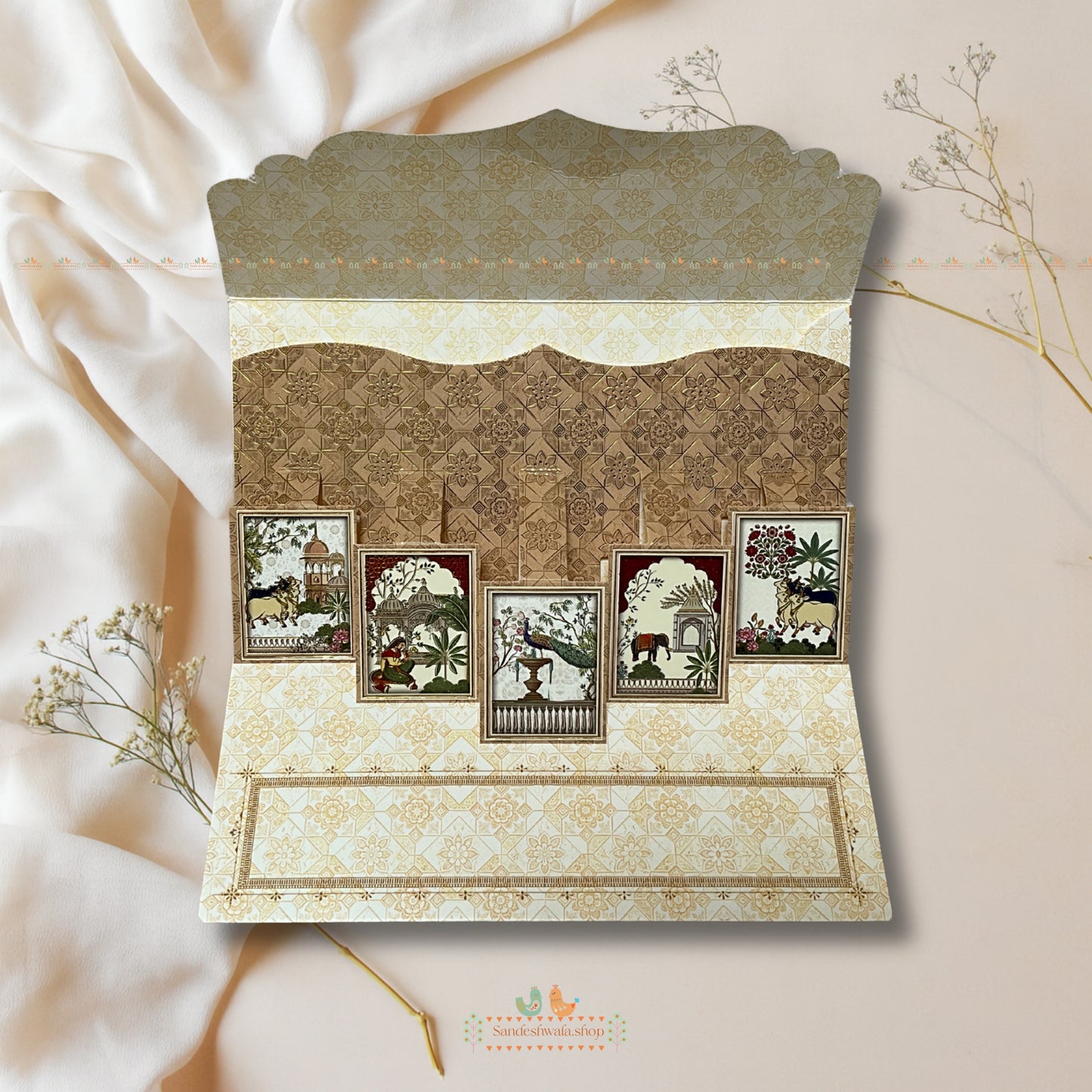 Heritage Cultural Art Embossed Shagun Envelope - Luxe Collection