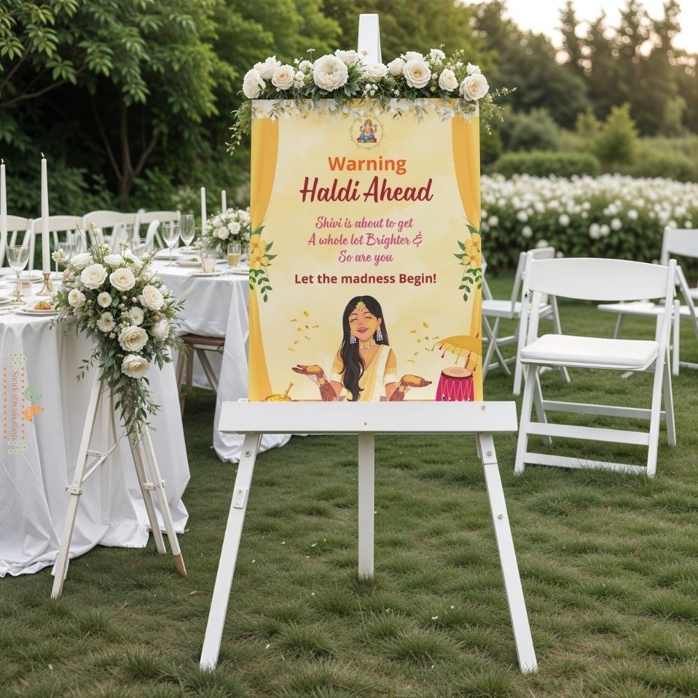 Funny Haldi Ceremony - Welcome Board