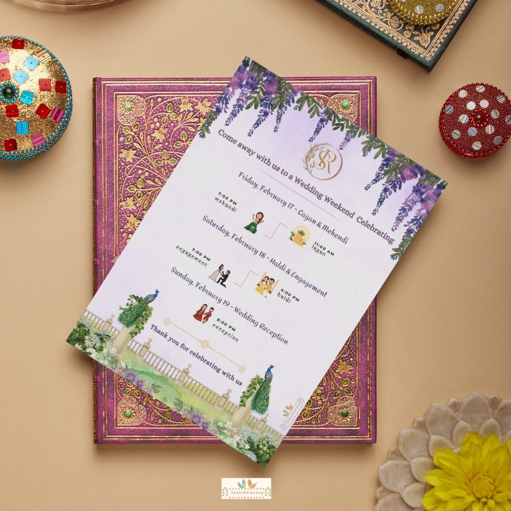 Lavender Garden Love - Itinerary Card