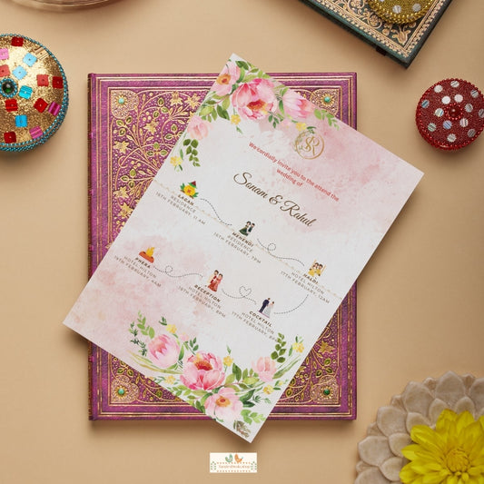 Pastel Bloom Elegance - Itinerary Card