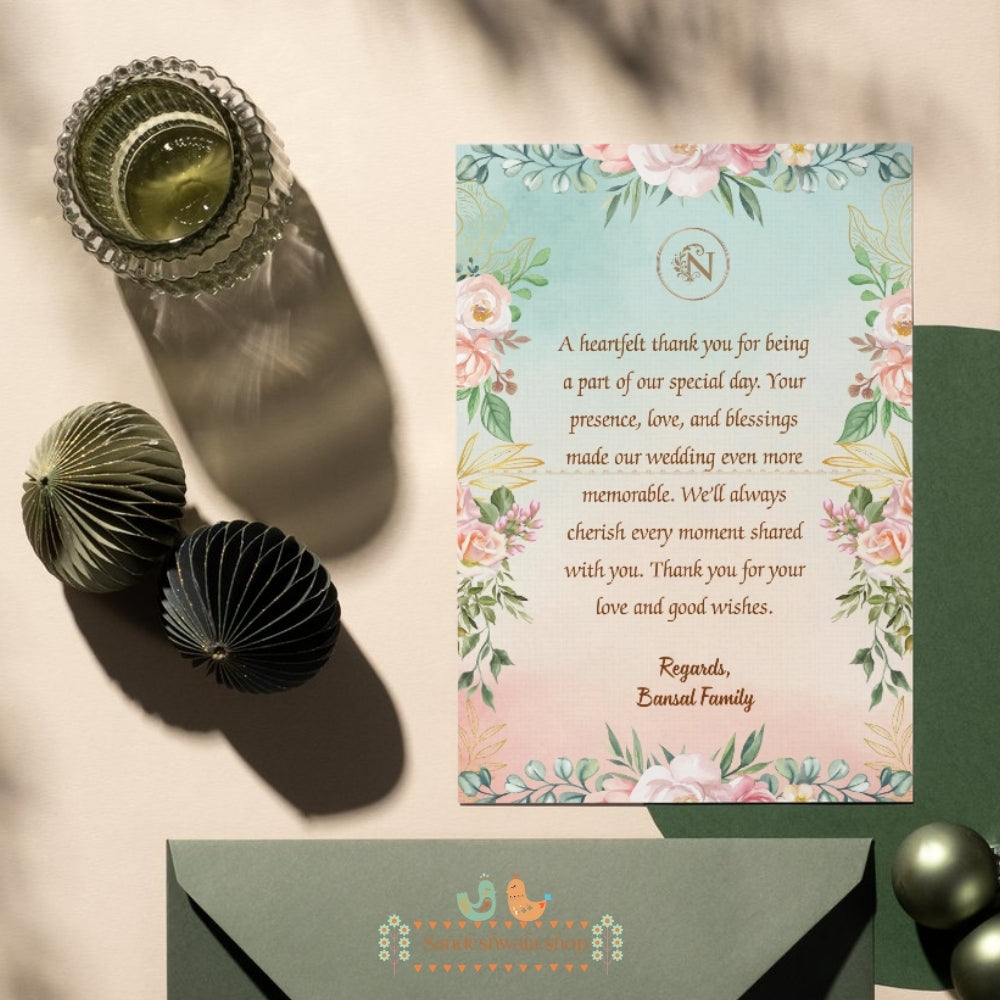 Pastel Monogram - Thank You Card