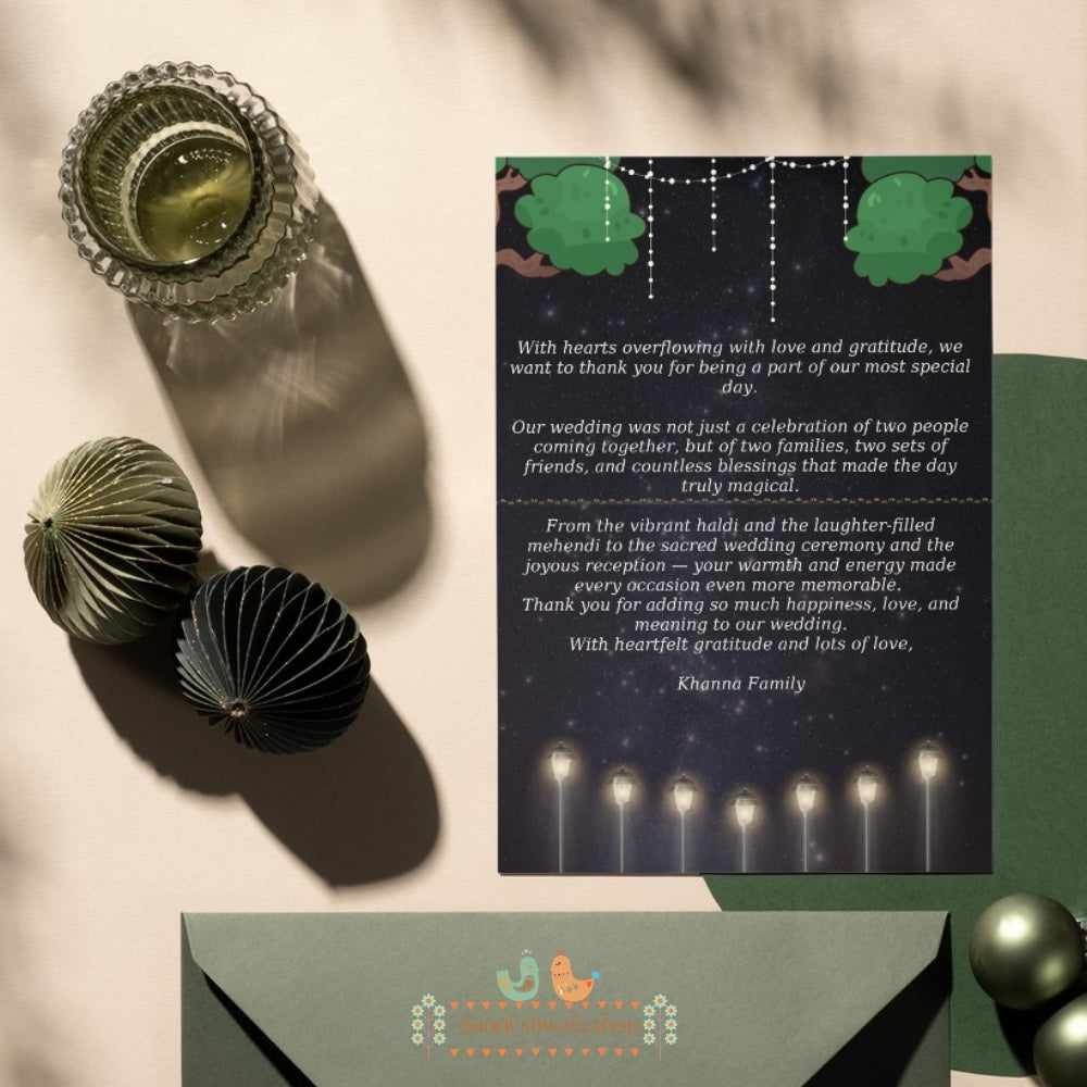 Night Lights Palace Theme - Thank You Card