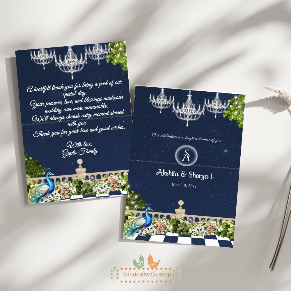 Wedding reception thank you card by Sandeshwala
