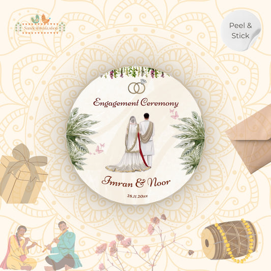 Elegant Ceremony Couple Theme Wedding Gift Sticker
