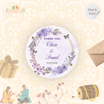 Modern Floral Wedding Gift Stickers