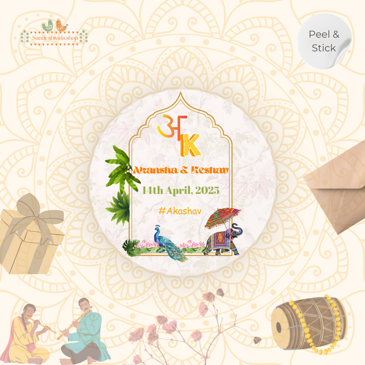 Indian Cultural Wedding Gift Sticker