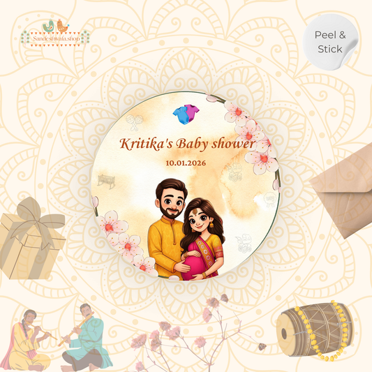 Personalised Couple Theme Baby Shower Stickers
