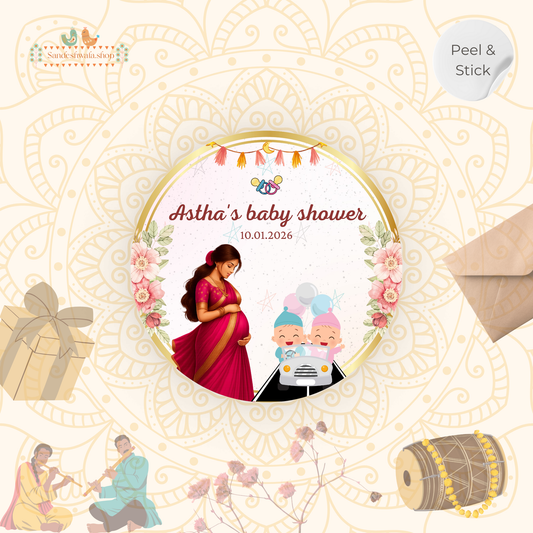 Personalised Floral Baby Shower Stickers