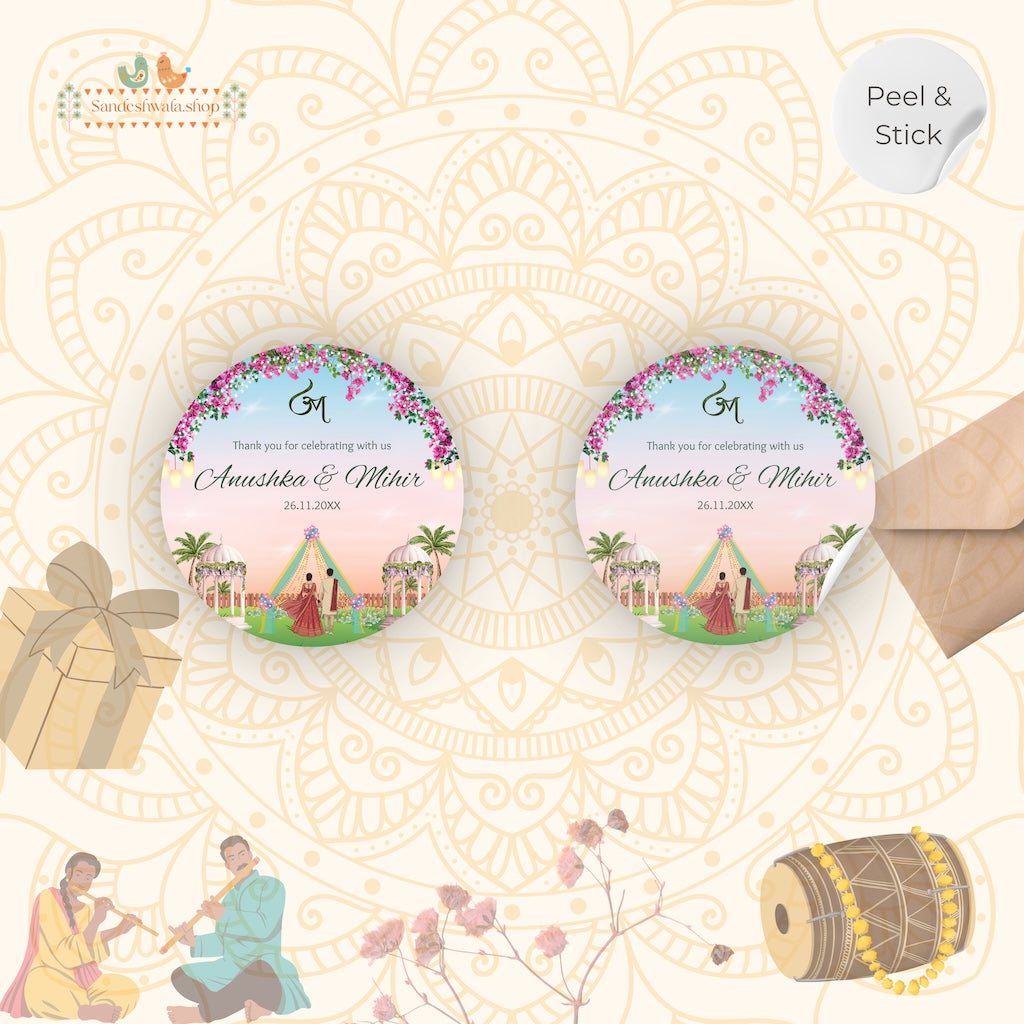 Married Couple Theme Wedding Gift Sticker