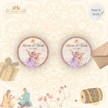 Traditional Indian Couple Wedding Gift Sticker