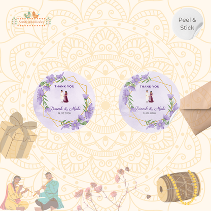 Lavender themed couple Wedding Gift Sticker