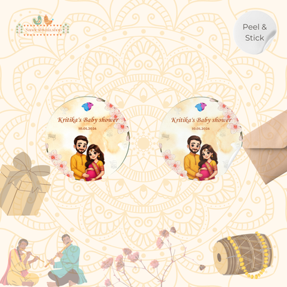 Personalised Couple Theme Baby Shower Stickers