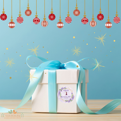 Lavender themed couple Wedding Gift Sticker