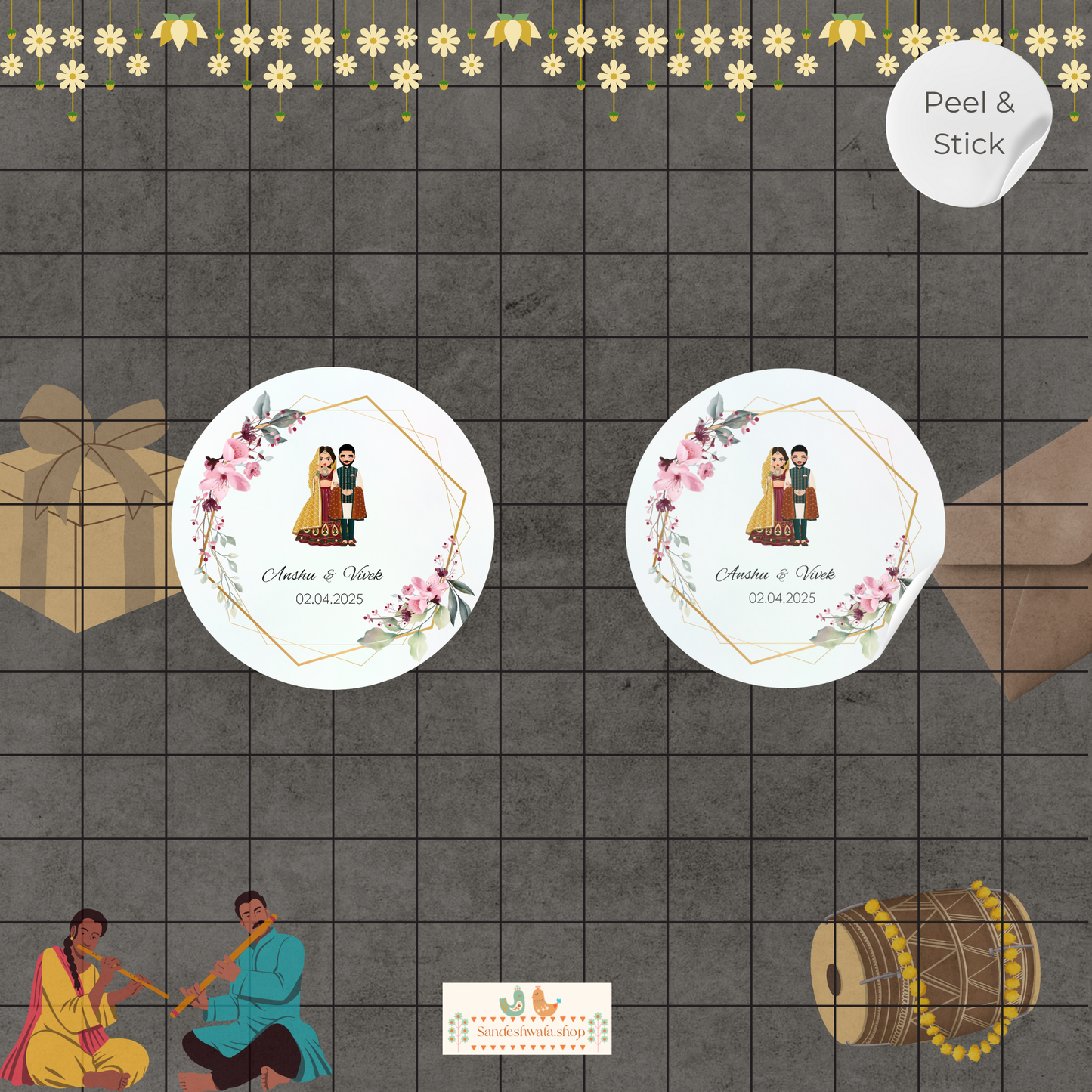 Loving Couple Wedding Sticker