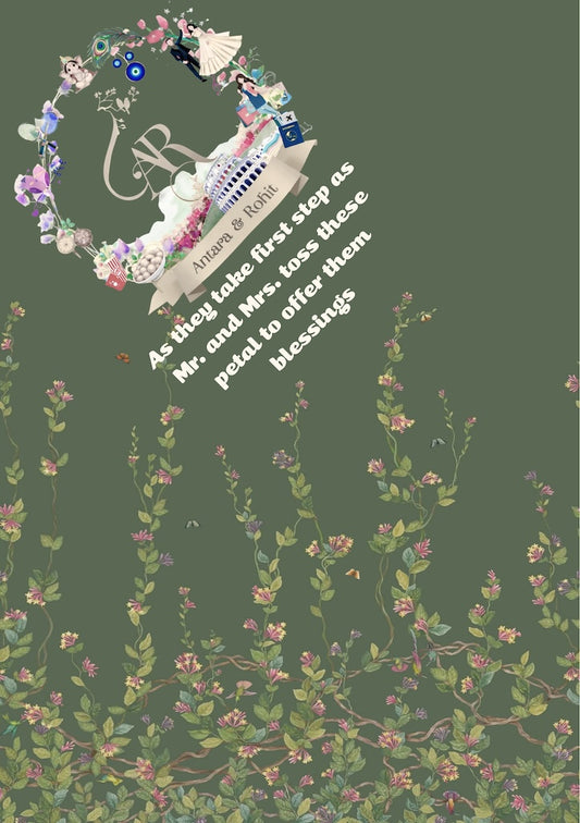 Luxury Dark Green Floral Petal Cone