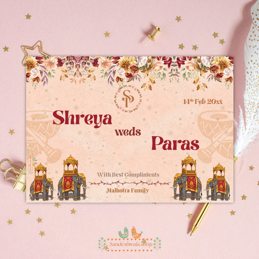 Royal Elephant Wedding Car Sticker