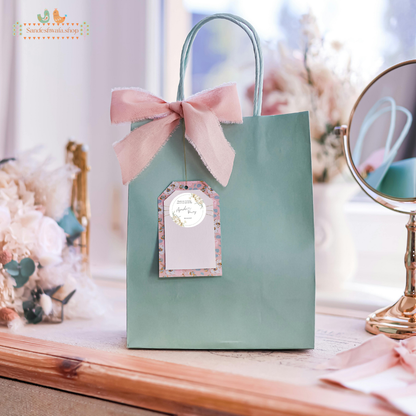 Beige Floral Thank You Wedding Sticker