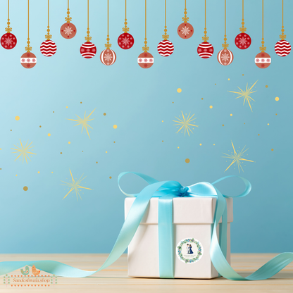 Green Botanical Wreath Couple Wedding Sticker