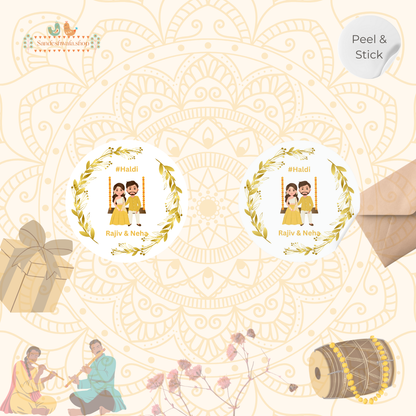 Golden Haldi Wedding Sticker