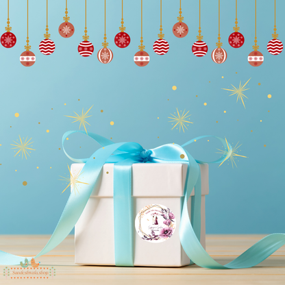 Purple Floral Thank You Wedding Sticker