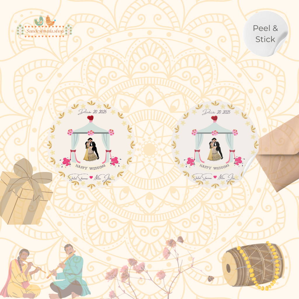 Floral Mandap Wedding Sticker Design