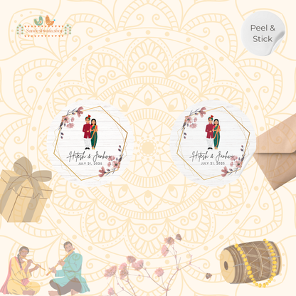 Rustic Floral Marathi Theme  Wedding Sticker