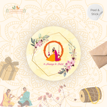 Vibrant Haldi Ceremony Wedding Sticker