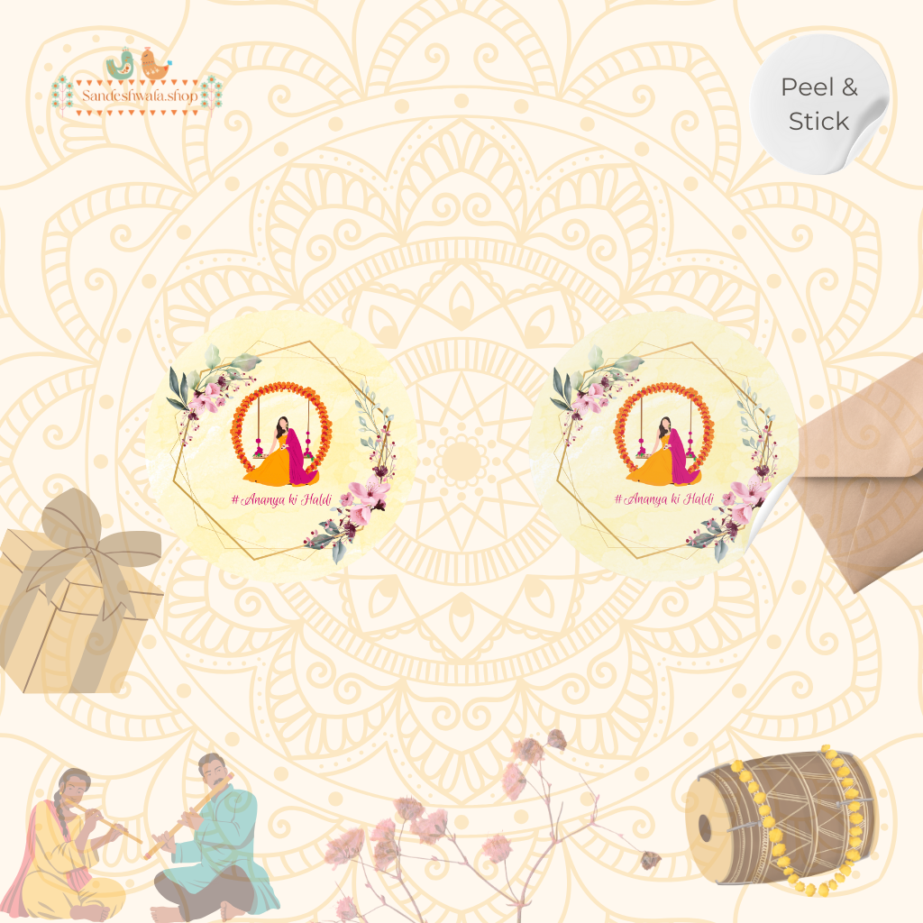 Vibrant Haldi Ceremony Wedding Sticker