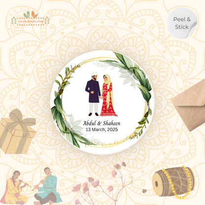 Elegant Muslim Wedding Sticker Design