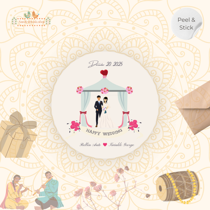 Elegant Pavilion Customised Wedding Sticker