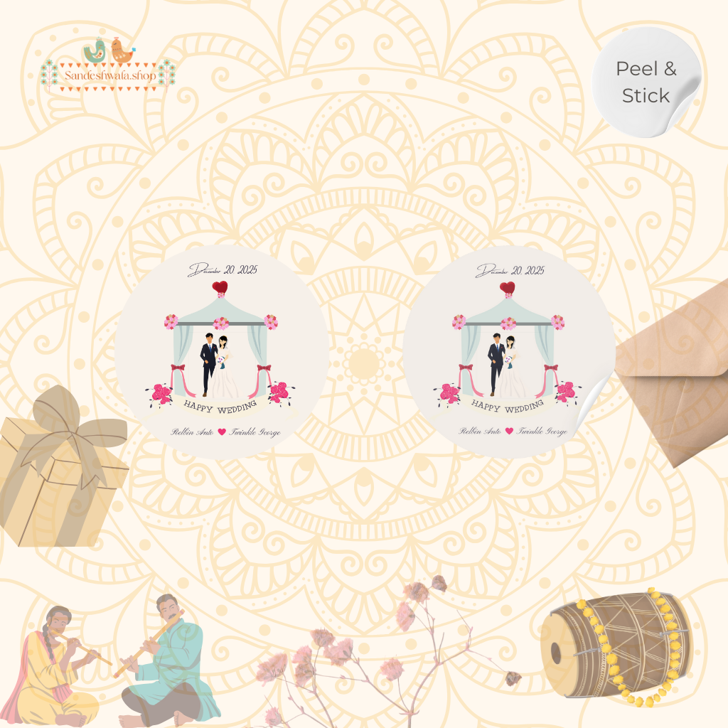 Elegant Pavilion Customised Wedding Sticker