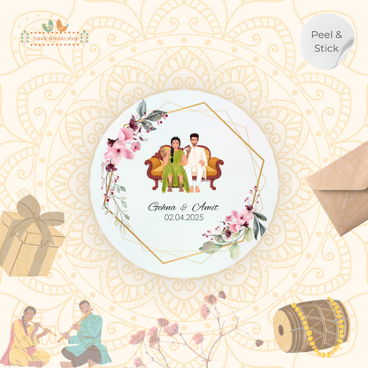 Floral Mehendi Ceremony Wedding Sticker