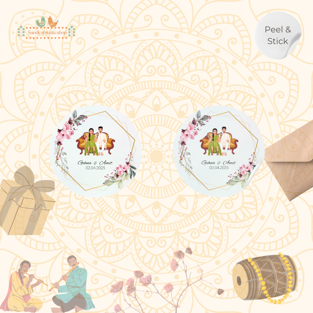 Floral Mehendi Ceremony Wedding Sticker