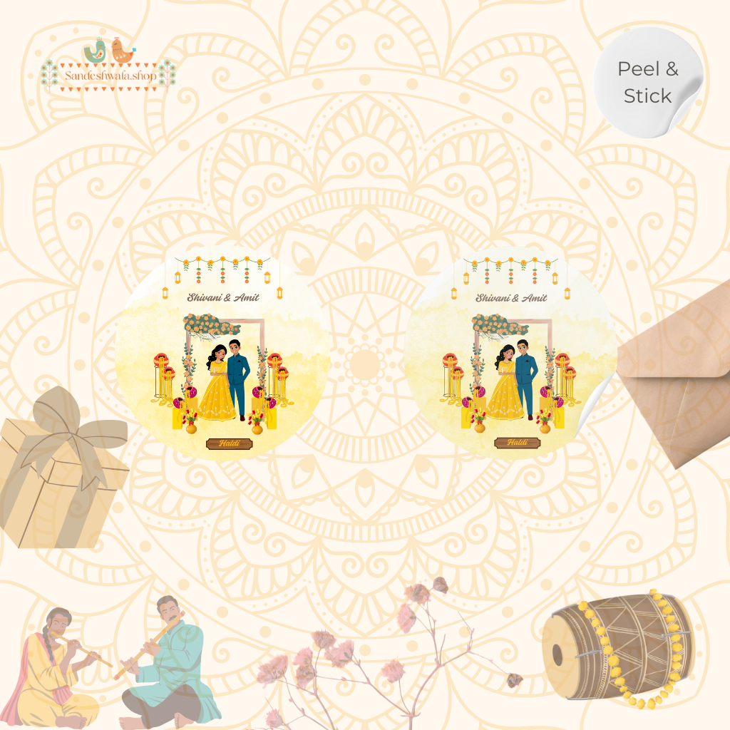 Vibrant Haldi Ceremony Wedding Sticker