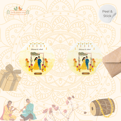 Vibrant Haldi Ceremony Wedding Sticker