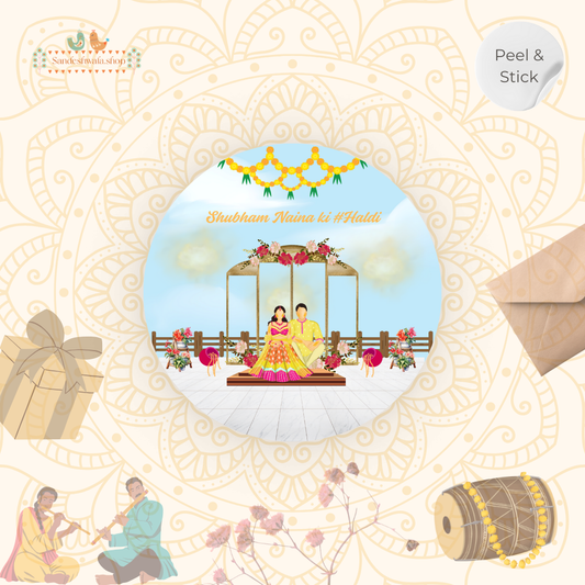 Colourful Haldi Stage Wedding Sticker