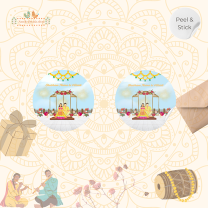 Colourful Haldi Stage Wedding Sticker