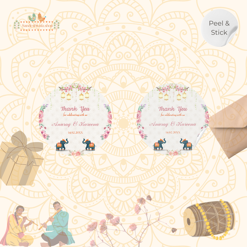 Floral Lantern Wedding Sticker